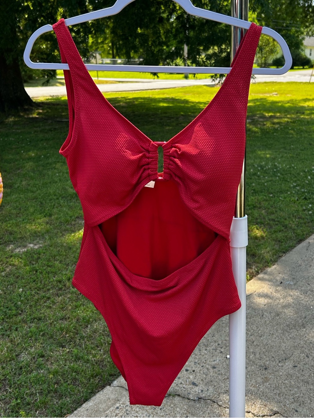 Old Navy Red Women’s One-Piece Swimsuit with Front Cutout Detail